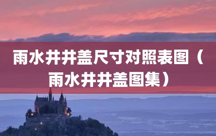 雨水井井盖尺寸对照表图（雨水井井盖图集）