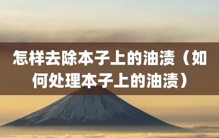 怎样去除本子上的油渍（如何处理本子上的油渍）