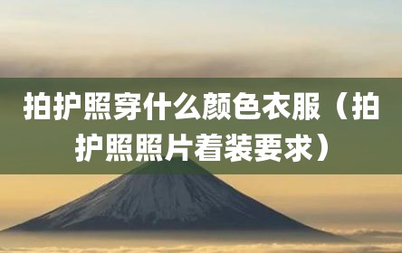 拍护照穿什么颜色衣服（拍护照照片着装要求）