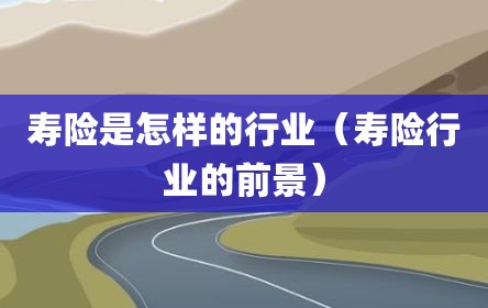 寿险是怎样的行业（寿险行业的前景）