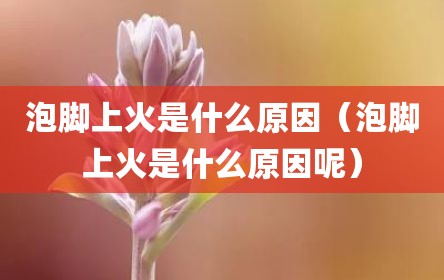 泡脚上火是什么原因（泡脚上火是什么原因呢）