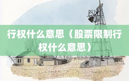 行权什么意思（股票限制行权什么意思）