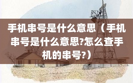 手机串号是什么意思（手机串号是什么意思?怎么查手机的串号?）