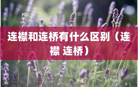 连襟和连桥有什么区别（连襟 连桥）