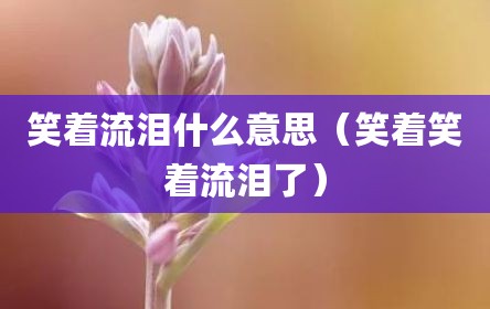 笑着流泪什么意思（笑着笑着流泪了）