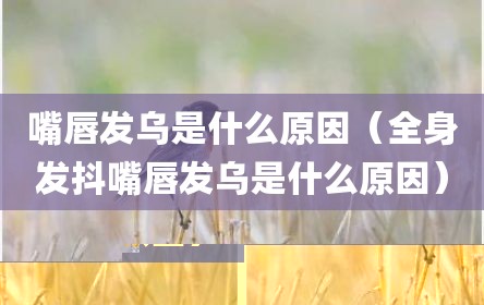 嘴唇发乌是什么原因（全身发抖嘴唇发乌是什么原因）