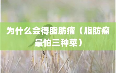 为什么会得脂肪瘤（脂肪瘤最怕三种菜）