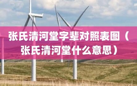 张氏清河堂字辈对照表图（张氏清河堂什么意思）