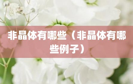 非晶体有哪些（非晶体有哪些例子）