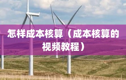 怎样成本核算（成本核算的视频教程）