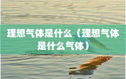 理想气体是什么（理想气体是什么气体）