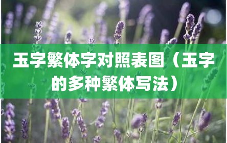 玉字繁体字对照表图（玉字的多种繁体写法）