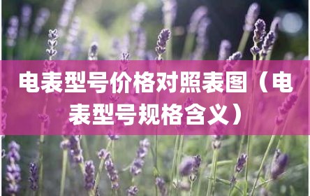 电表型号价格对照表图（电表型号规格含义）