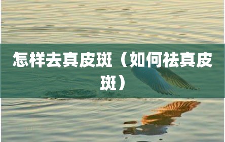 怎样去真皮斑（如何祛真皮斑）