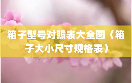 箱子型号对照表大全图（箱子大小尺寸规格表）