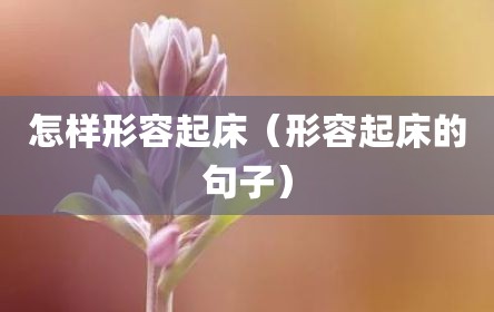 怎样形容起床（形容起床的句子）
