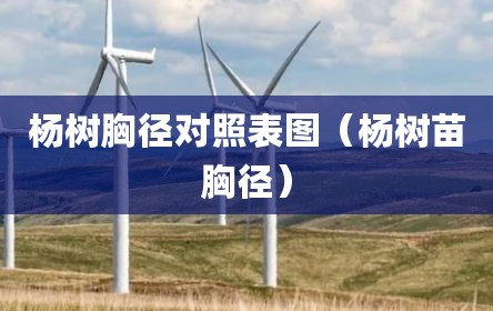 杨树胸径对照表图（杨树苗胸径）