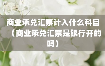商业承兑汇票计入什么科目（商业承兑汇票是银行开的吗）