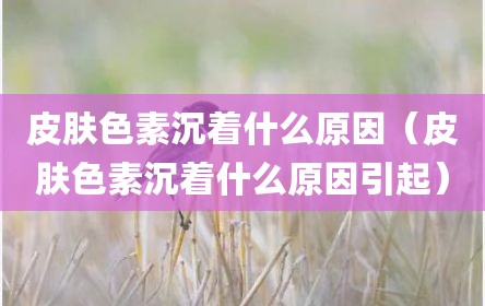 皮肤色素沉着什么原因（皮肤色素沉着什么原因引起）