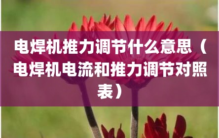 电焊机推力调节什么意思（电焊机电流和推力调节对照表）