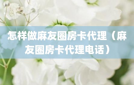 怎样做麻友圈房卡代理（麻友圈房卡代理电话）