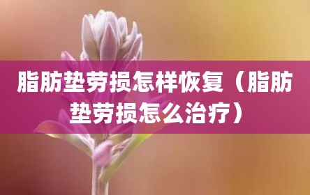 脂肪垫劳损怎样恢复（脂肪垫劳损怎么治疗）