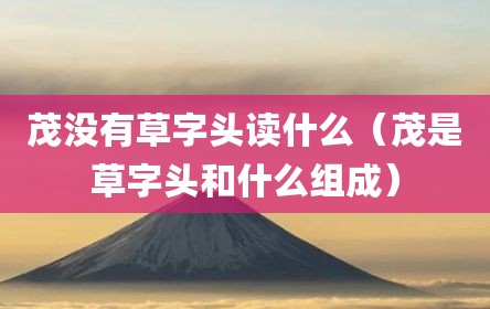 茂没有草字头读什么（茂是草字头和什么组成）