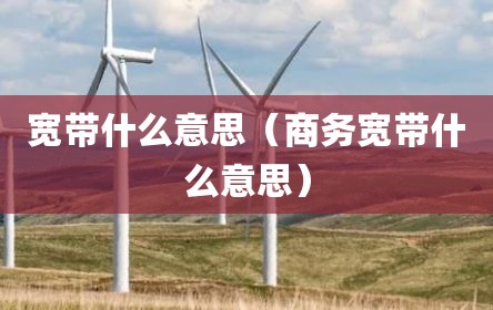 宽带什么意思（商务宽带什么意思）