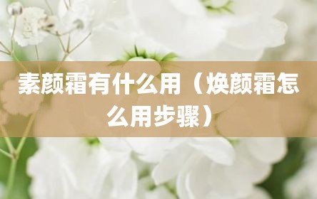 素颜霜有什么用（焕颜霜怎么用步骤）