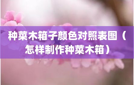 种菜木箱子颜色对照表图（怎样制作种菜木箱）