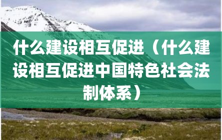 什么建设相互促进（什么建设相互促进中国特色社会法制体系）