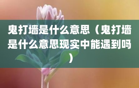 鬼打墙是什么意思（鬼打墙是什么意思现实中能遇到吗）