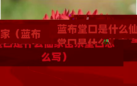 蓝布堂口是什么仙家（蓝布堂口是什么仙家密宗堂口怎么写）