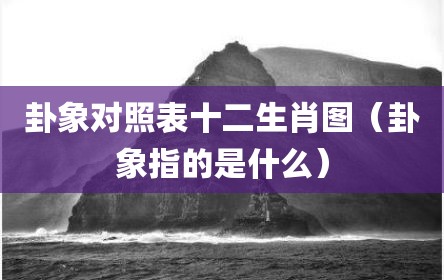 卦象对照表十二生肖图（卦象指的是什么）
