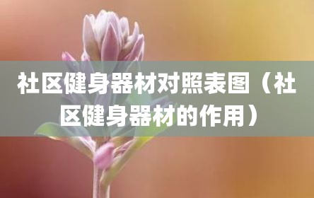 社区健身器材对照表图（社区健身器材的作用）