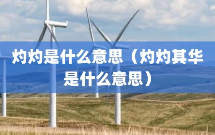 灼灼是什么意思（灼灼其华是什么意思）