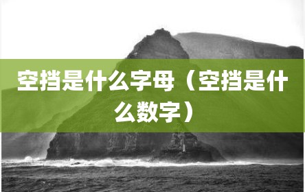 空挡是什么字母（空挡是什么数字）