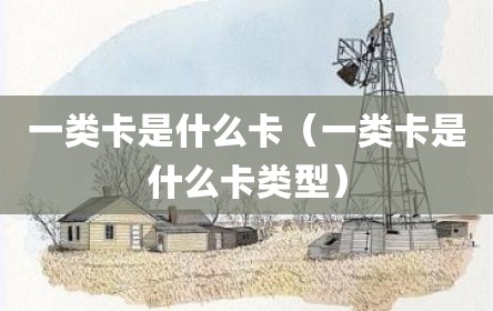 一类卡是什么卡（一类卡是什么卡类型）