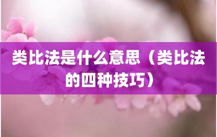 类比法是什么意思（类比法的四种技巧）