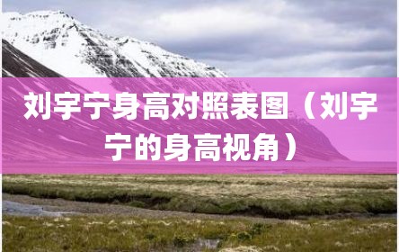 刘宇宁身高对照表图（刘宇宁的身高视角）