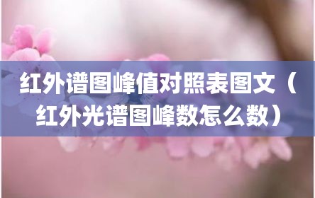 红外谱图峰值对照表图文（红外光谱图峰数怎么数）