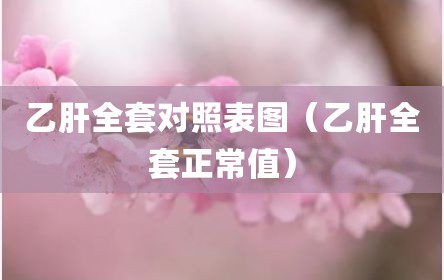 乙肝全套对照表图（乙肝全套正常值）