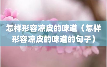 怎样形容凉皮的味道（怎样形容凉皮的味道的句子）