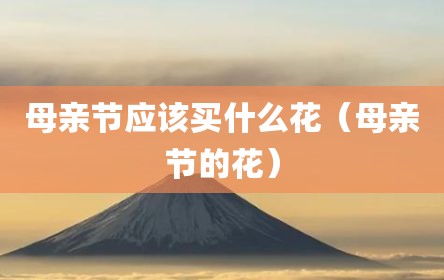 母亲节应该买什么花（母亲节的花）