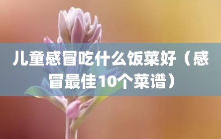 儿童感冒吃什么饭菜好（感冒最佳10个菜谱）