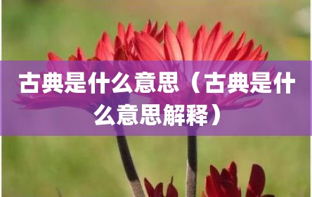 古典是什么意思（古典是什么意思解释）
