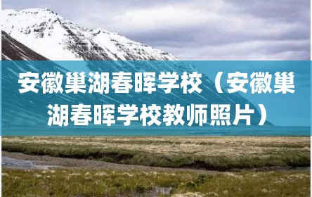 安徽巢湖春晖学校（安徽巢湖春晖学校教师照片）
