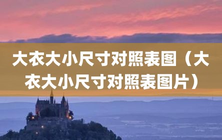 大衣大小尺寸对照表图（大衣大小尺寸对照表图片）