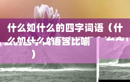 什么如什么的四字词语（什么如什么的四字词语含比喻）
