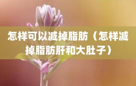 怎样可以减掉脂肪（怎样减掉脂肪肝和大肚子）